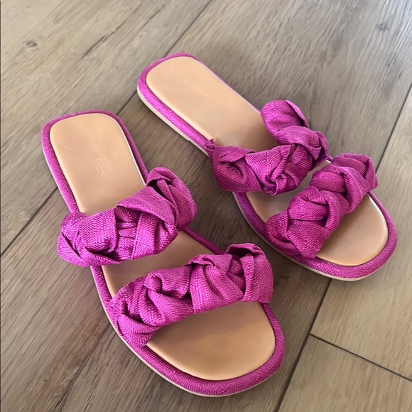 Women's Pink Braided Sandals - Picture 1 of 4